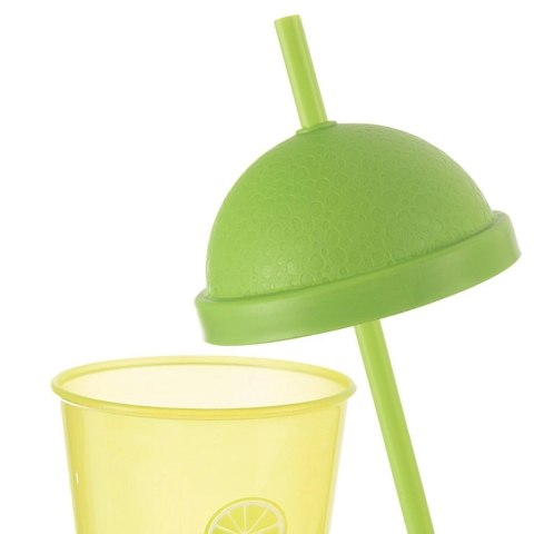 Kubek plastikowy z pokrywką i słomką 450 ml Kubek plastikowy z pokrywką i słomką 450 ml