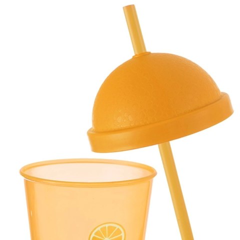 Kubek plastikowy z pokrywką i słomką 450 ml Kubek plastikowy z pokrywką i słomką 450 ml