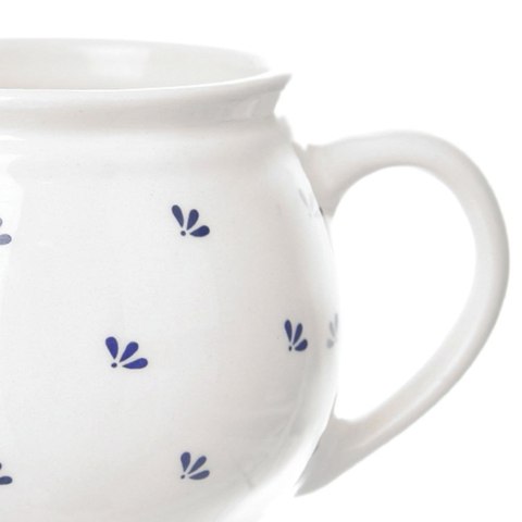 Kubek z uchem ceramiczny biały MODROBILA 190 ml