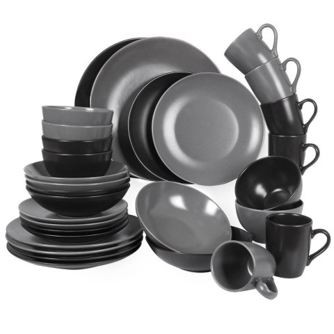 Kubek z uchem do picia kawy herbaty napojów ceramiczny szary ALFA 350 ml Kubek z uchem do picia kawy herbaty napojów ceramiczny szary ALFA 350 ml
