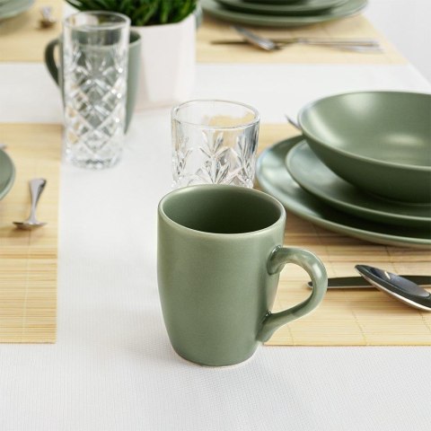 Kubek z uchem do picia kawy herbaty napojów ceramiczny zielony ALFA 350 ml Kubek z uchem do picia kawy herbaty napojów ceramiczny zielony ALFA 350 ml