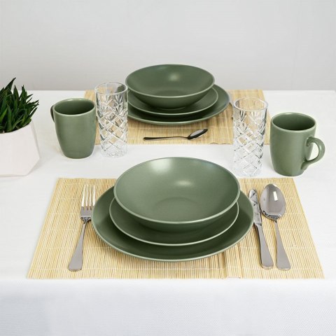 Kubek z uchem do picia kawy herbaty napojów ceramiczny zielony ALFA 350 ml Kubek z uchem do picia kawy herbaty napojów ceramiczny zielony ALFA 350 ml