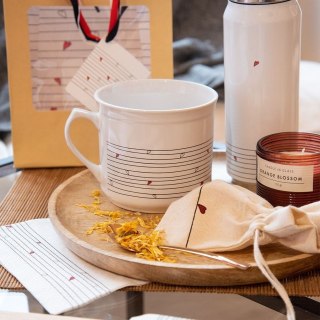 Kubek z woreczkiem ceramiczny biały SERDUSZKA 700 ml