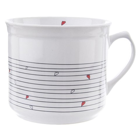 Kubek z woreczkiem ceramiczny biały SERDUSZKA 700 ml