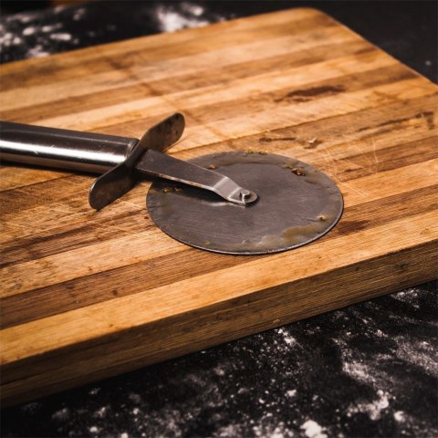 Nóż okrągły radełko do krojenia pizzy stalowy krajalnica krajacz 21 cm Nóż okrągły radełko do krojenia pizzy stalowy krajalnica krajacz 21 cm