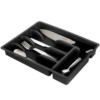 Organizer na sztućce przybory wkład do szuflady czarny 5 przegródek 36x25,5x6 cm