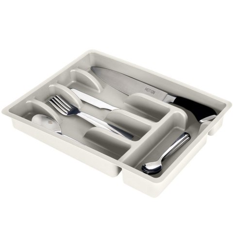 Organizer na sztućce przybory wkład do szuflady popielaty 5 przegródek 36x25,5x6 cm Organizer na sztućce przybory wkład do szuflady popielaty 5 przegródek 36x25,5x6 cm