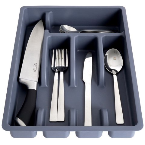 Organizer na sztućce przybory wkład do szuflady szary 5 przegródek 36x25,5x5,5 cm Organizer na sztućce przybory wkład do szuflady szary 5 przegródek 36x25,5x5,5 cm