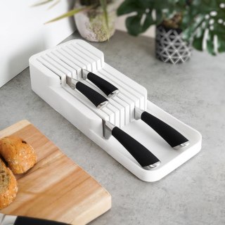 Organizer wkład do szuflady na noże kuchenne biały 39x14,5x7,5 cm
