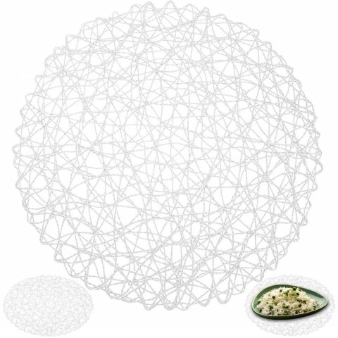 Podkładka pod talerz sztućce okrągła / mata kuchenna papierowa biała 35 cm Podkładka pod talerz sztućce okrągła / mata kuchenna papierowa biała 35 cm