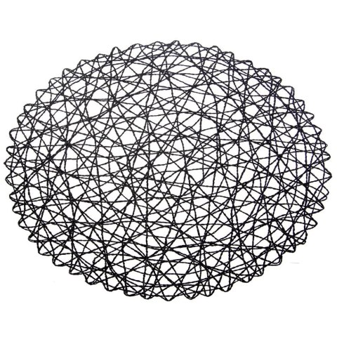 Podkładka pod talerz sztućce okrągła / mata kuchenna papierowa czarna 35 cm Podkładka pod talerz sztućce okrągła / mata kuchenna papierowa czarna 35 cm