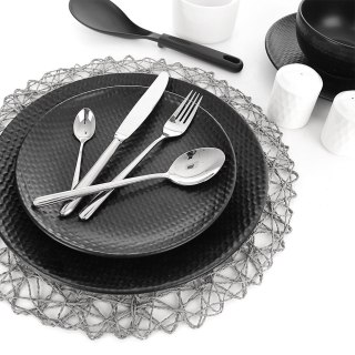 Podkładka pod talerz sztućce okrągła / mata kuchenna papierowa szara 35 cm