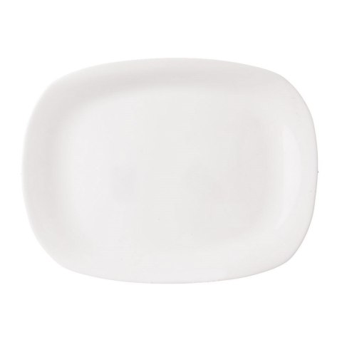 Półmisek szklany biały prostokątny talerz patera szklana 28x21 cm Półmisek szklany biały prostokątny talerz patera szklana 28x21 cm