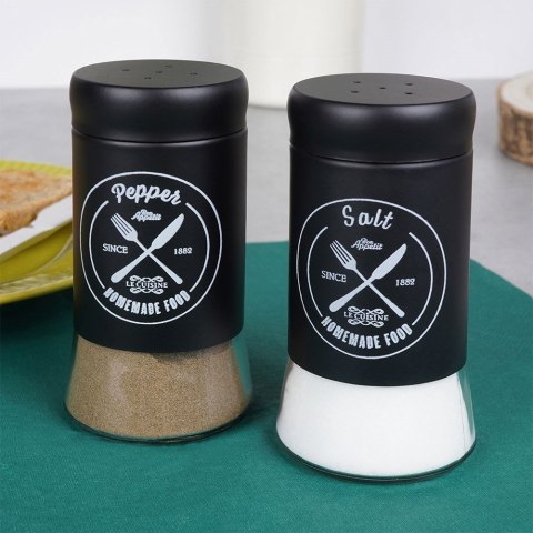 Przyprawnik solniczka pieprzniczka czarny zestaw 2 el. Przyprawnik solniczka pieprzniczka czarny zestaw 2 el.
