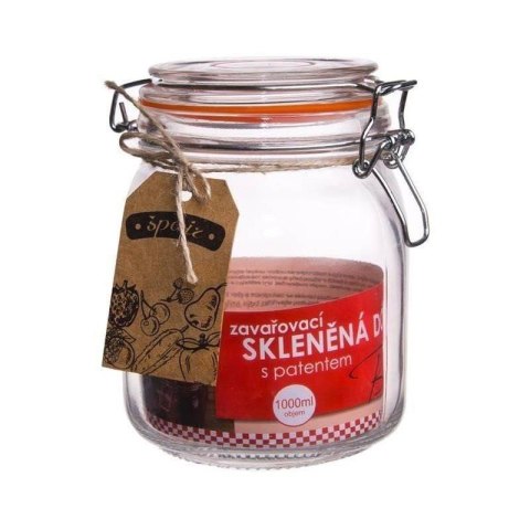Słoik pojemnik szklany patentowy z klipsem BELA 1 l Słoik pojemnik szklany patentowy z klipsem BELA 1 l