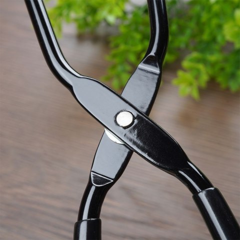 Szczypce grillowe metalowe czarne 31,5 cm