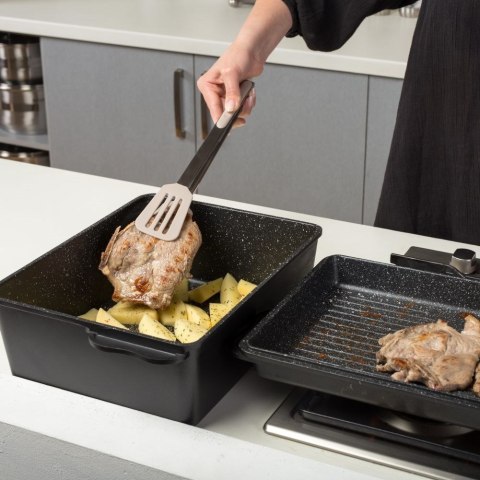 Szczypce kuchenne silikonowe grillowe do przewracania obracania nakładania 38 cm