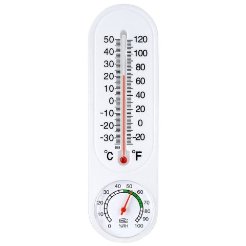 Termometr z higrometrem zewnętrzny wewnętrzny biały 23 cm Termometr z higrometrem zewnętrzny wewnętrzny biały 23 cm
