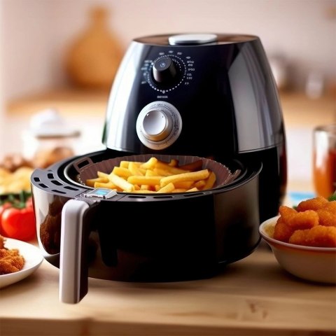 Wkład do frytkownicy Air Fryer beztłuszczowej silikonowy brązowy SILLINIE 20 cm Wkład do frytkownicy Air Fryer beztłuszczowej silikonowy brązowy SILLINIE 20 cm
