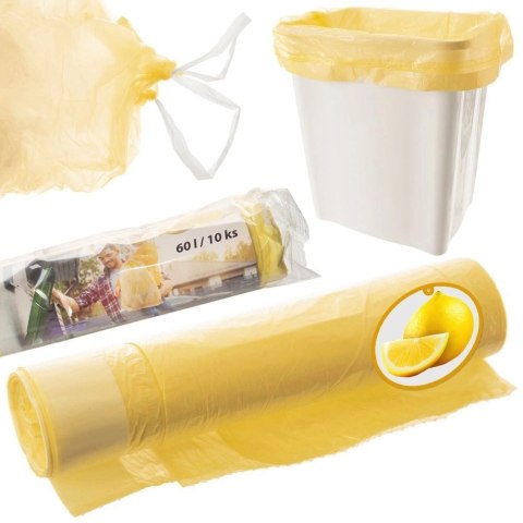 Worki na śmieci zapachowe cytrynowe 60 l 10 szt. Worki na śmieci zapachowe cytrynowe 60 l 10 szt.