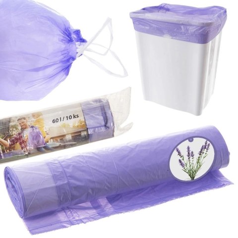 Worki na śmieci zapachowe lawendowe 60 l 10 szt. Worki na śmieci zapachowe lawendowe 60 l 10 szt.