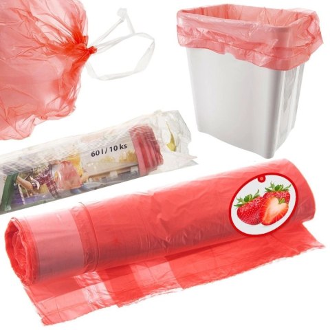 Worki na śmieci zapachowe truskawkowe 60 l 10 szt. Worki na śmieci zapachowe truskawkowe 60 l 10 szt.