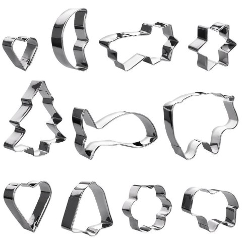 Wykrawacze do ciastek aluminiowe Boże Narodzenie 10 el. Wykrawacze do ciastek aluminiowe Boże Narodzenie 10 el.