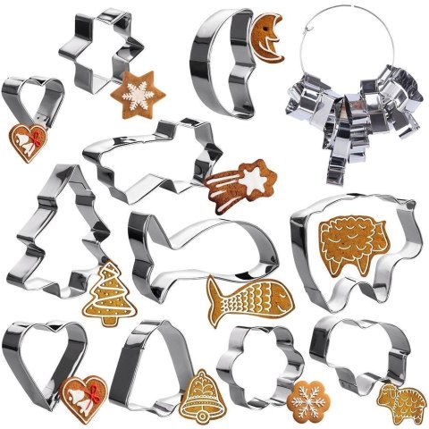 Wykrawacze do ciastek aluminiowe Boże Narodzenie 10 el. Wykrawacze do ciastek aluminiowe Boże Narodzenie 10 el.