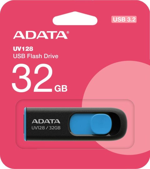 Adata Pendrive UV128 32GB USB 3.2 Gen1 czarno - niebieski ADATA