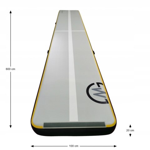 AirTrack Dmuchana Mata Gimnastyczna MASTER S-Pro 600 x 100 x 20 cm Grey-Black AirTrack Dmuchana Mata Gimnastyczna MASTER S-Pro 600 x 100 x 20 cm Grey-Black
