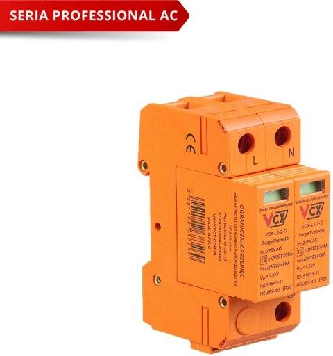 Ogranicznik przepięć klasy C 2P (T2) Professional VCX Ogranicznik przepięć klasy C 2P (T2) Professional VCX