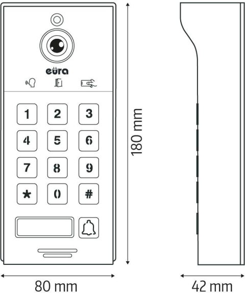 Wideodomofon EURA VDP-30C5 Tuya EURA Wideodomofon EURA VDP-30C5 Tuya EURA