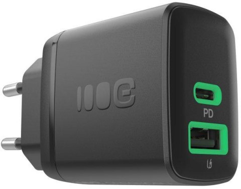 ŁADOWARKA SIECIOWA Greencell PowerSource Duo30 30W 1xUSB-C 1xUSB-A PD 3.0 QC 4.0+ czarna GREEN CELL