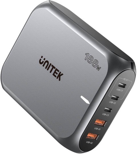 Ładowarka sieciowa Unitek 2xUSB-A 3xUSB-C GAN 188W UNITEK