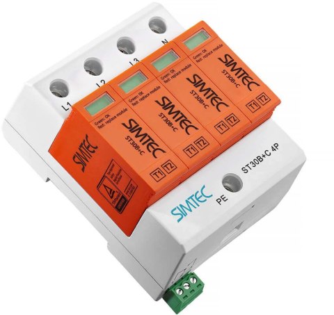 SIMTEC ST30 85201010 - Ogranicznik przepięć T1+T2 4P 30kA 275V SIMET SIMTEC ST30 85201010 - Ogranicznik przepięć T1+T2 4P 30kA 275V SIMET