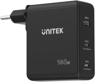 Unitek ładowarka GaN 3 porty 140W UNITEK