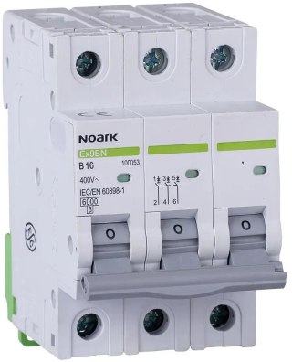 WYŁĄCZNIK NADPRĄDOWY 6 KA, C, 16A, 3P, Ex9BN 3P C16 Noark 100143 NOARK