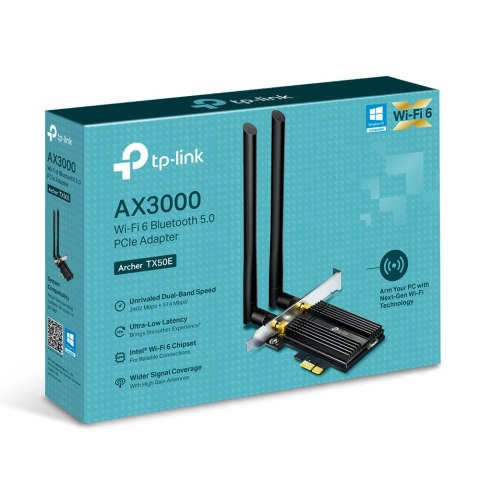 KARTA SIECIOWA TP-LINK Archer TX50E Wi-Fi 6, Bluetooth 5.0 TP-LINK KARTA SIECIOWA TP-LINK Archer TX50E Wi-Fi 6, Bluetooth 5.0 TP-LINK