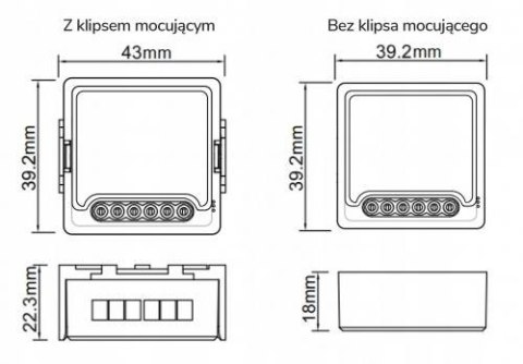 Moduł OXT mini 1 obwód beznapięciowy WiFi Tuya OXT