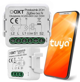 Moduł OXT mini przekaźnik 2 obw. bez N ZigBee TUYA OXT