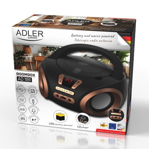 Radio Boombox CD-MP3 | USB | FM Radio | AUX | Gniazdo słuchawkowe