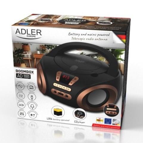 Radio Boombox CD-MP3 | USB | FM Radio | AUX | Gniazdo słuchawkowe