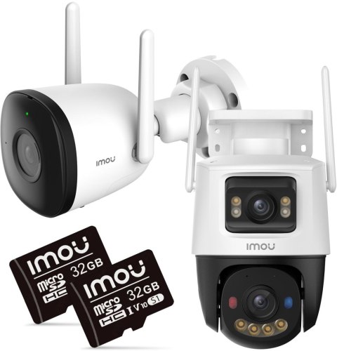 Zestaw 2 kamer IP IMOU BULLET 2C 4MP i Cruiser Dual 10MP (5MP + 5MP) Zestaw 2 kamer IP IMOU BULLET 2C 4MP i Cruiser Dual 10MP (5MP + 5MP)