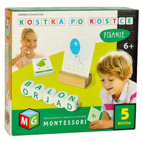 Zabawka edukacyjna montessori Kostka po kostce pisanie 4 kostki 5+ MULTIGRA Zabawka edukacyjna montessori Kostka po kostce pisanie 4 kostki 5+ MULTIGRA