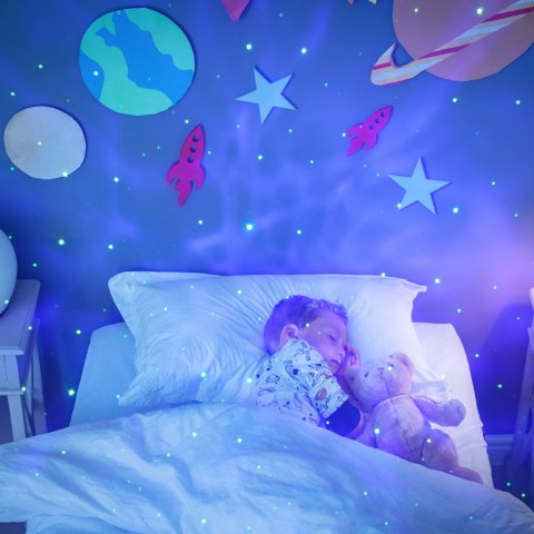 Lampka nocna dla dzieci projektor gwiazd astronauta z gitarą na pilot czarna Lampka nocna dla dzieci projektor gwiazd astronauta z gitarą na pilot czarna