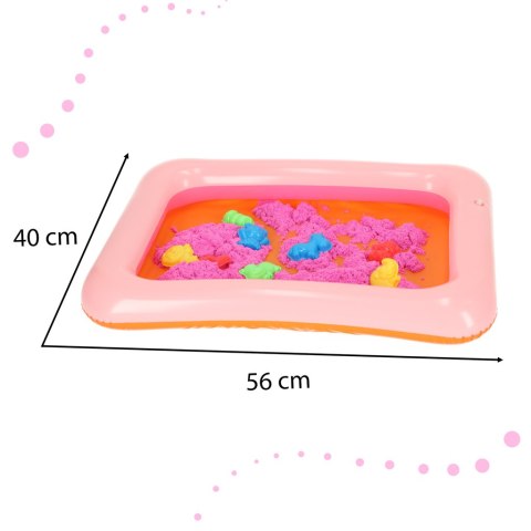 Piasek Kinetyczny w wiaderku 1kg foremki różowy Piasek Kinetyczny w wiaderku 1kg foremki różowy