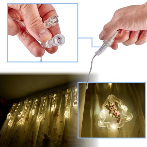 Kurtyna LED na okno choinka 3 m 125 LED Kurtyna LED na okno choinka 3 m 125 LED