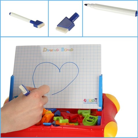 Tablica magnetyczna edukacyjna do nauki cyfry litery czerwona Tablica magnetyczna edukacyjna do nauki cyfry litery czerwona