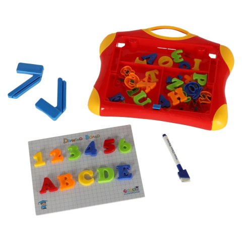 Tablica magnetyczna edukacyjna do nauki cyfry litery czerwona Tablica magnetyczna edukacyjna do nauki cyfry litery czerwona