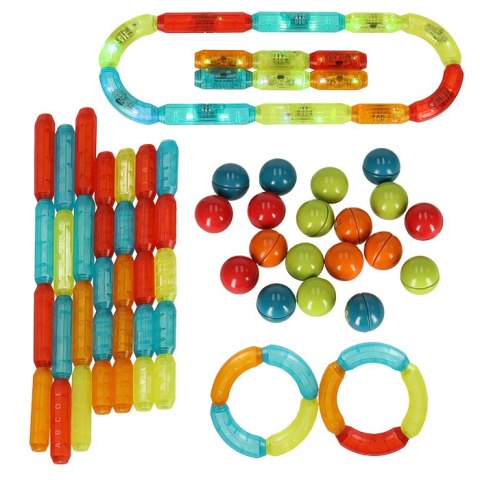 Klocki magnetyczne LED magnetic sticks duże patyczki świecące dla małych dzieci 76 elementów Klocki magnetyczne LED magnetic sticks duże patyczki świecące dla małych dzieci 76 elementów